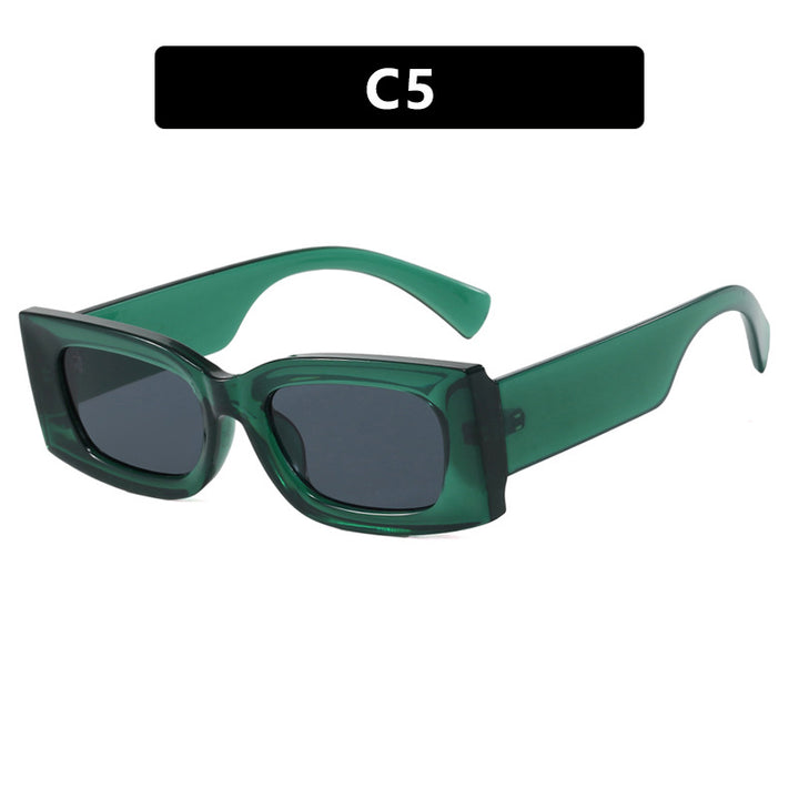 Women's fashionable square sunglasses with transparent frame and protective UV filter Bowlift