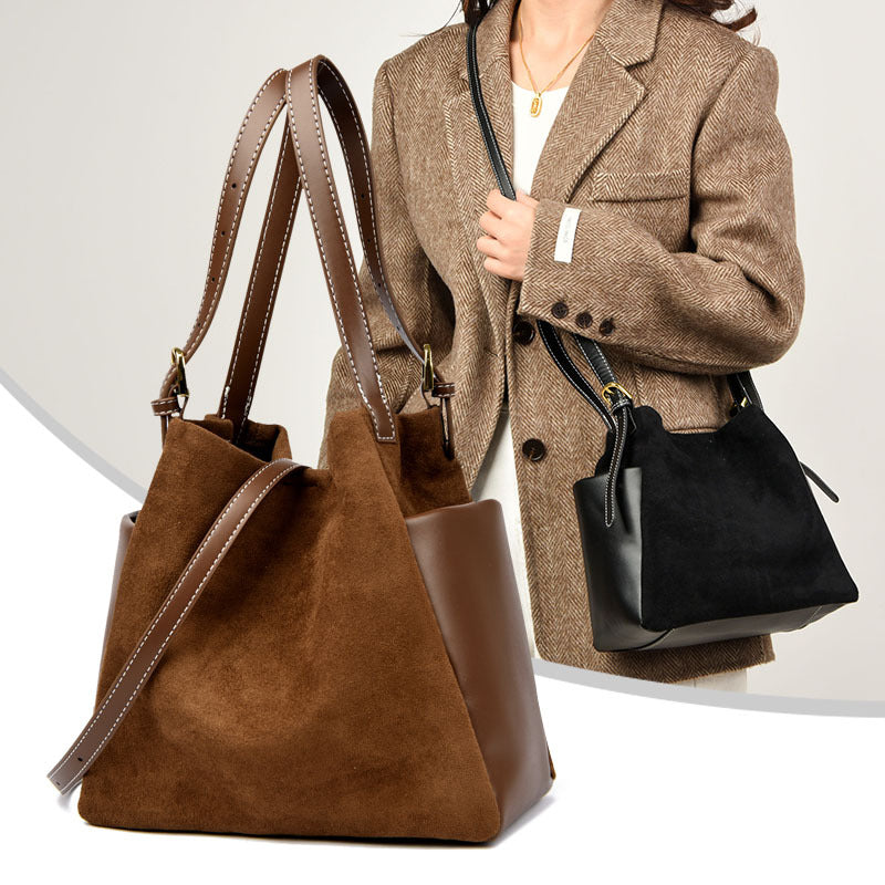 Suede Bucket Handbag Bowlift