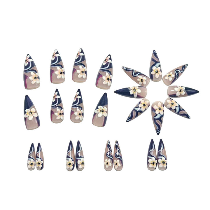 Artificial nails in elegant floral design Bowlift