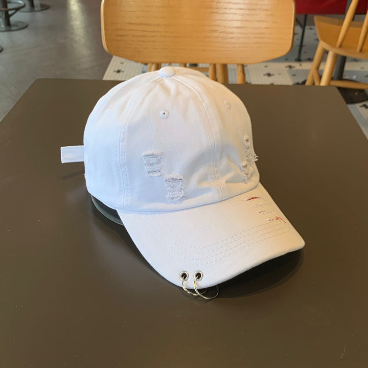 Unisex Distressed Cotton Adjustable Baseball Cap Bowlift