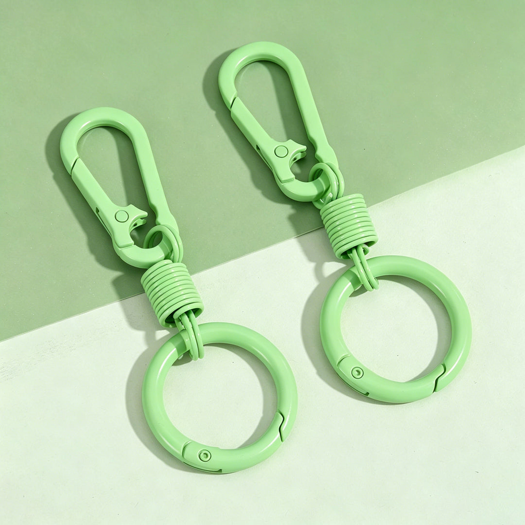 Durable silicone-coated carabiner keyring set with retractable coil Bowlift