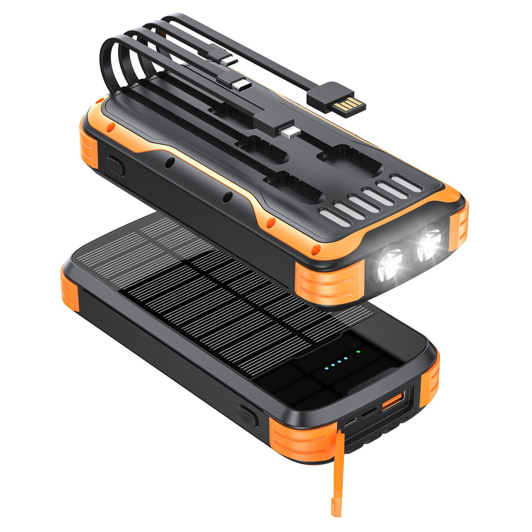 Solar Powerbank with Integrated LED Light and Multiple Charging Ports Bowlift