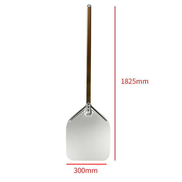 extra-long wooden handled aluminum pizza peel with flat square paddle Bowlift