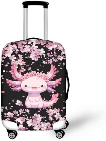 Unisex nano elastic suitcase cover with horse and sunflower motif, stretchable stretch protection for hard shell trolley with zipper Bowlift