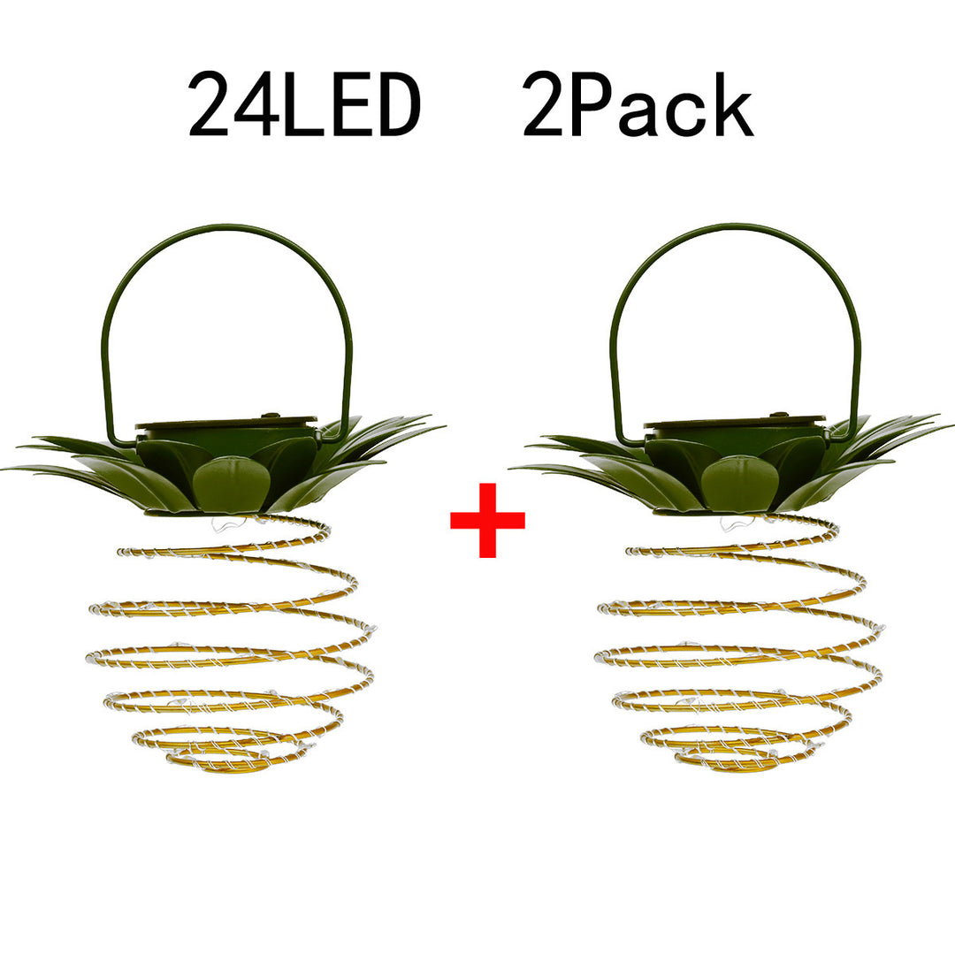 Spiral Hanging Solar LED Lantern With Lotus Canopy And Carrying Handle Bowlift