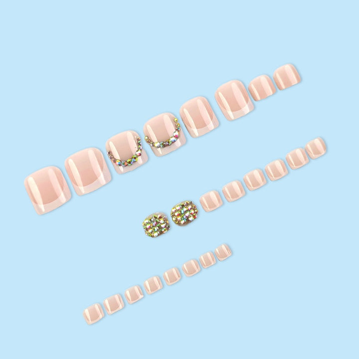Premium Decorative Rhinestone Press-On Toenails Bowlift