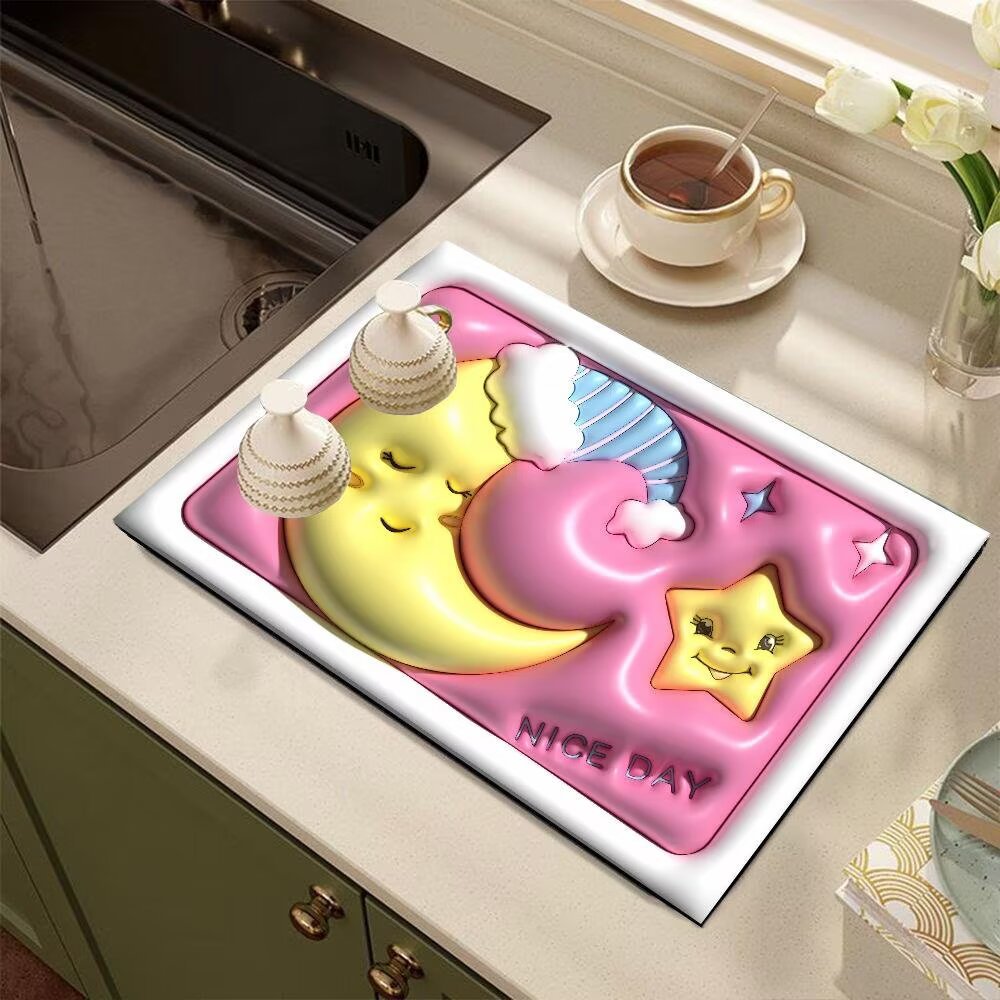 Cute Cartoon Dog-Themed Kitchen Mat Bowlift