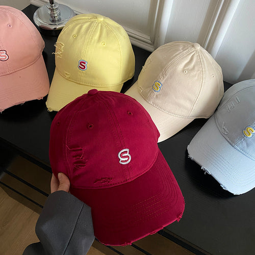 Unisex Distressed Embroidered Baseball Cap Bowlift