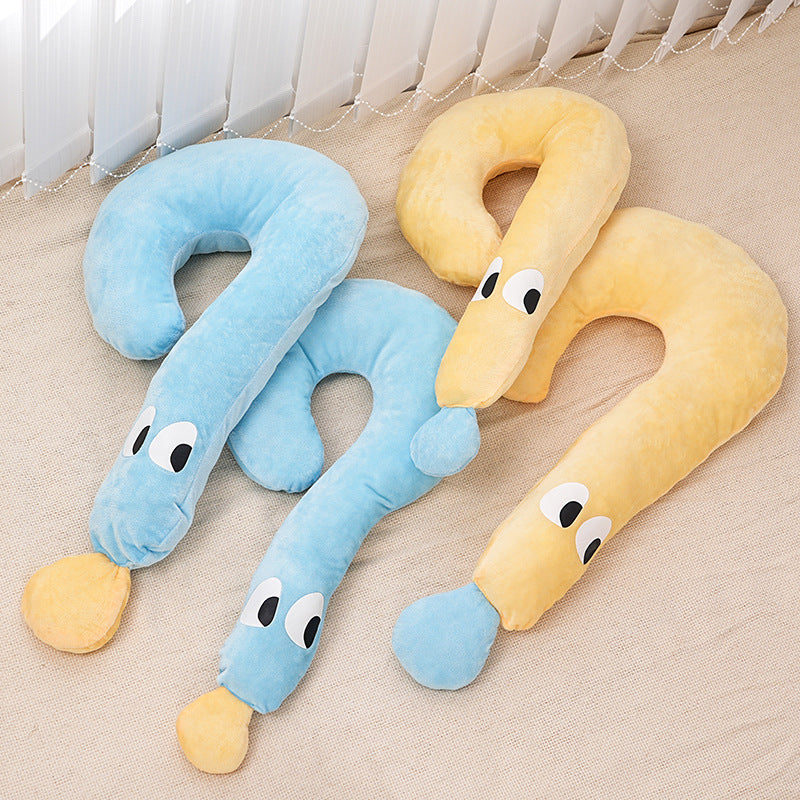 Plush Ergonomic Question-Mark Travel Neck Pillow Bowlift