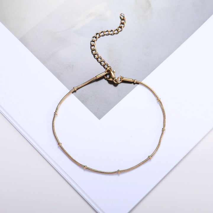 Adjustable Beaded Chain Bracelet Bowlift