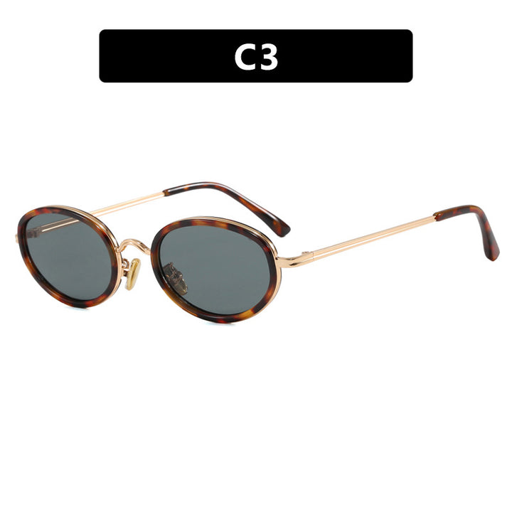 Ladies elegant round sunglasses with stylish metal frame Bowlift