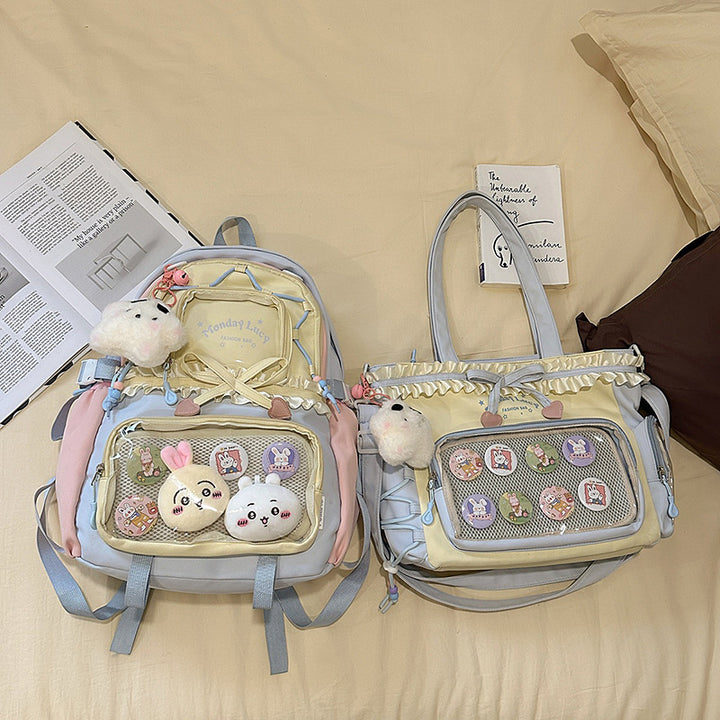 Fashionable leisure backpack with creative details and versatile compartments Bowlift