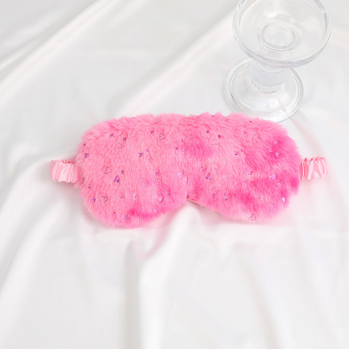 Unisex soft eye mask made of faux fur with festive motif embossing Bowlift