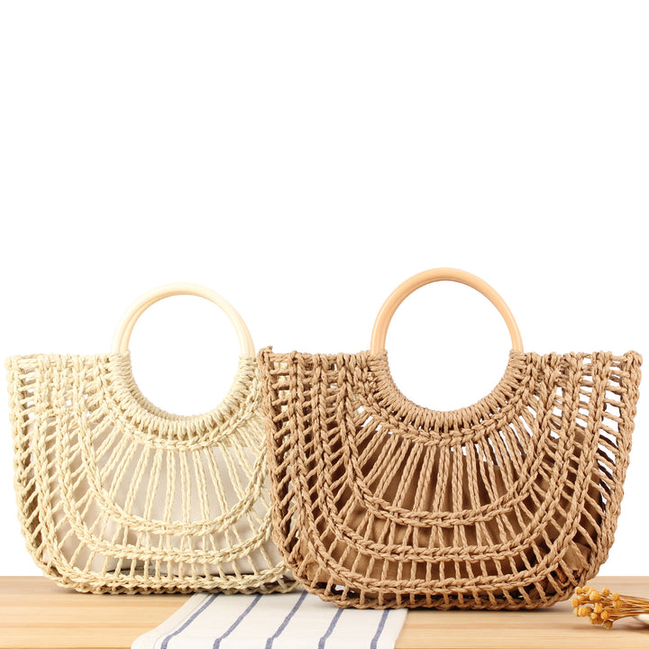Handcrafted Trend Bag Made of Natural Wicker Bowlift