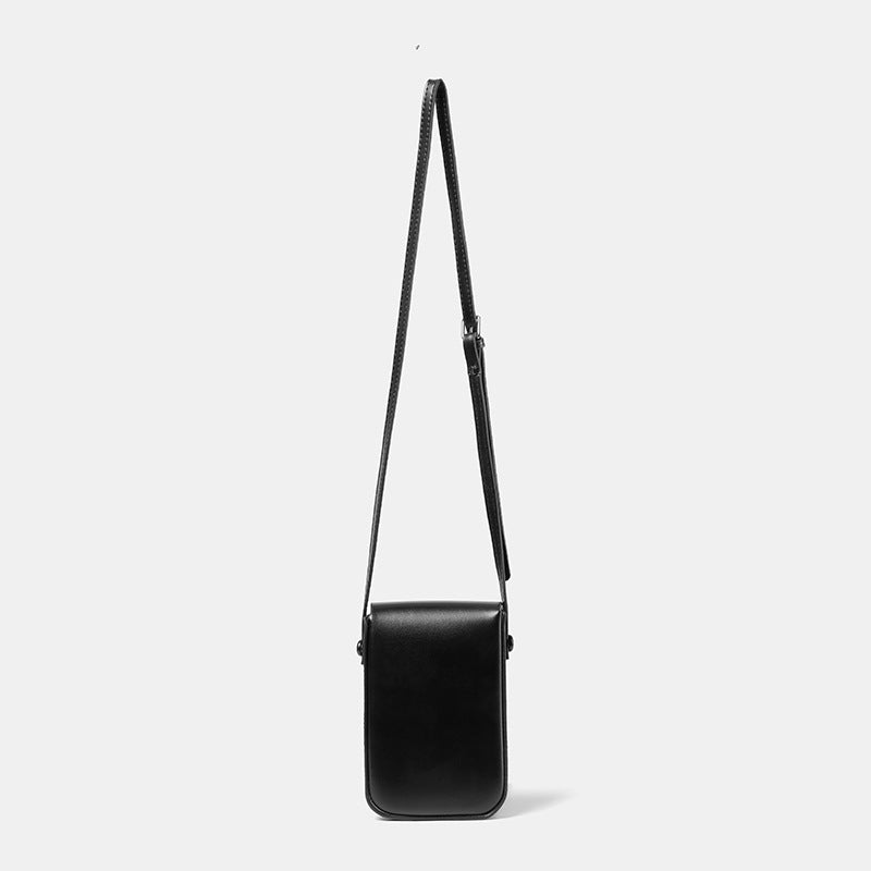 Compact Leather Crossbody Pouch Bowlift