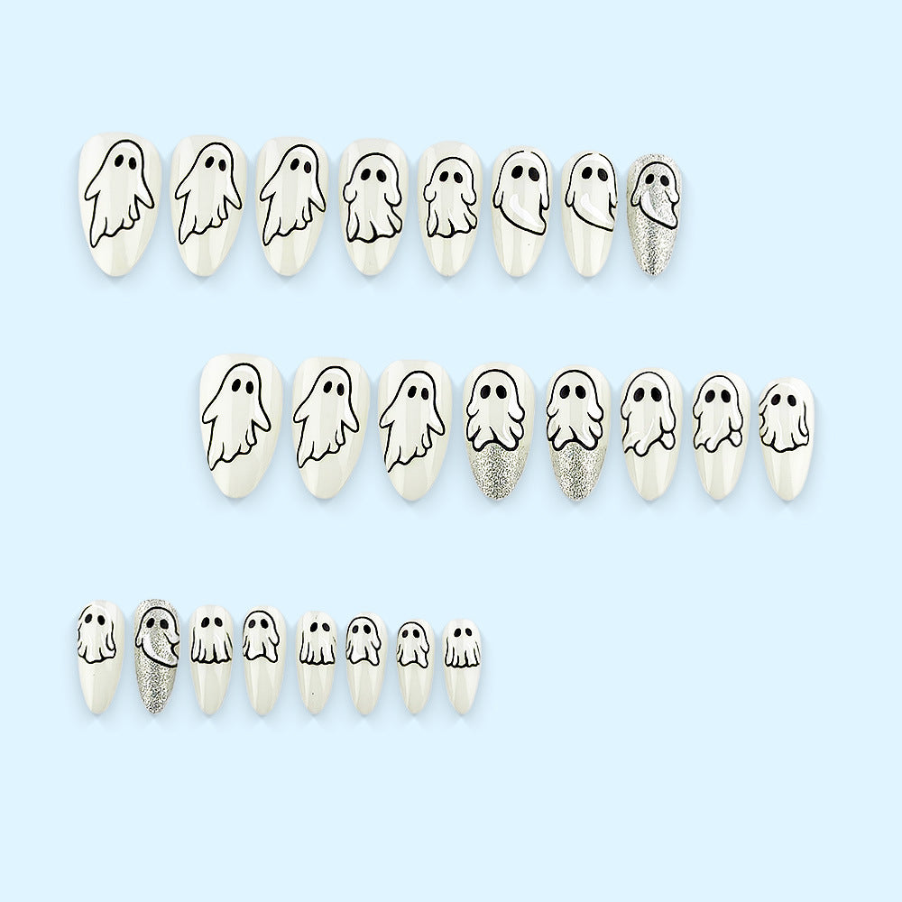 Artificial nails with cute ghost motif Bowlift