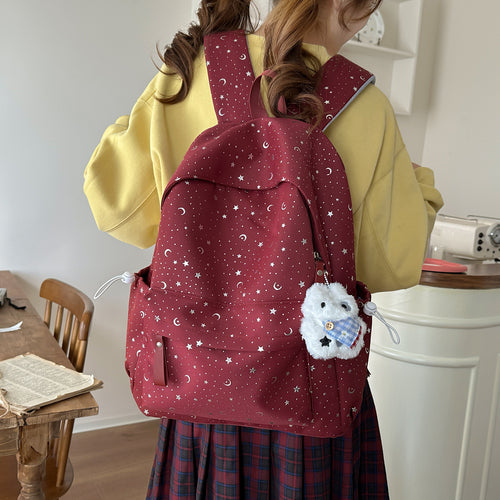 Backpack with Sparkling Stars and Modern Details Bowlift
