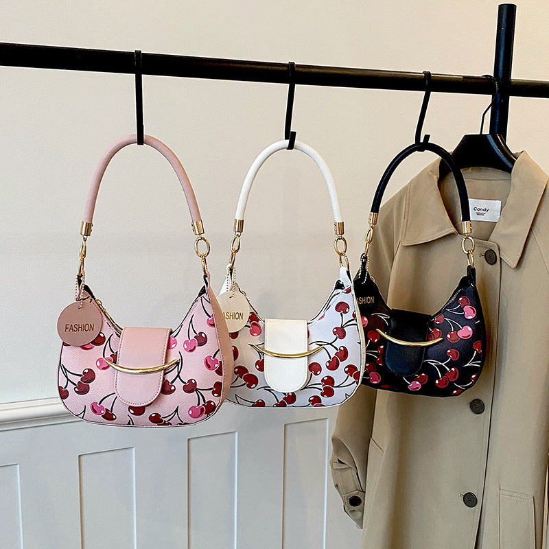 Chic Cherry Print Handbag