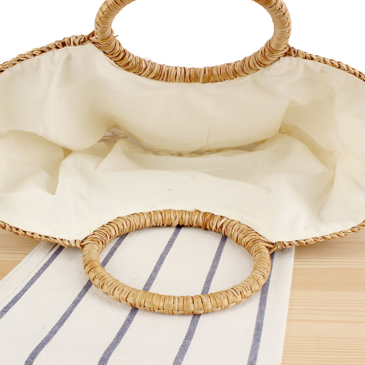 Basket bag with elegant round handle and handcrafted design Bowlift