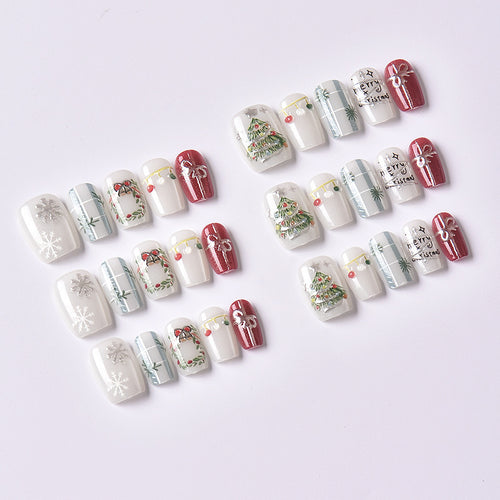 Festive Holiday Press-On Nail Art Set Bowlift 1790636522