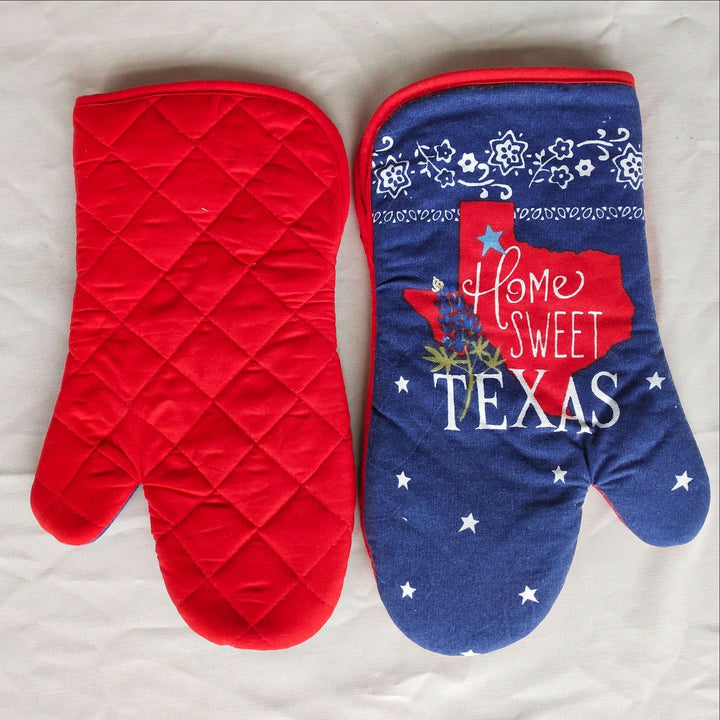 Insulated Double Oven Mitt Pair With Quilted Heat-Resistant Lining And Hanging Loop