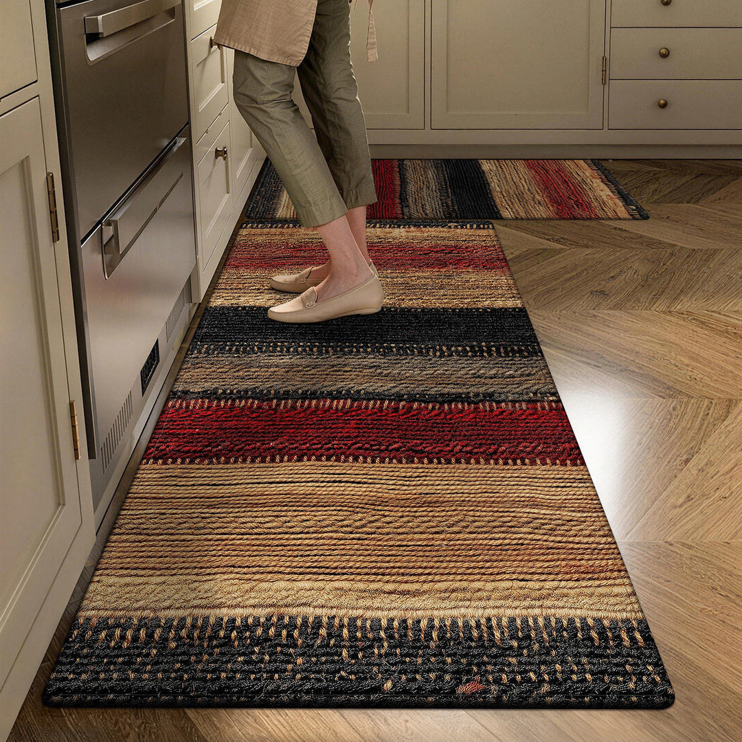 Elegant Textured Kitchen Runner Mat