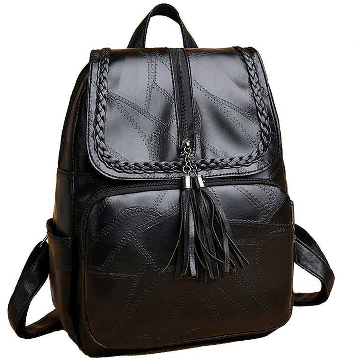 Chic Textured Leather Backpack Bowlift