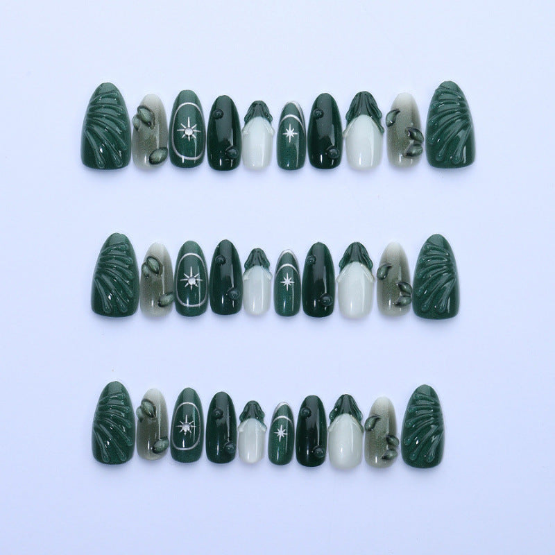 Artificial nails with botanical motifs Bowlift