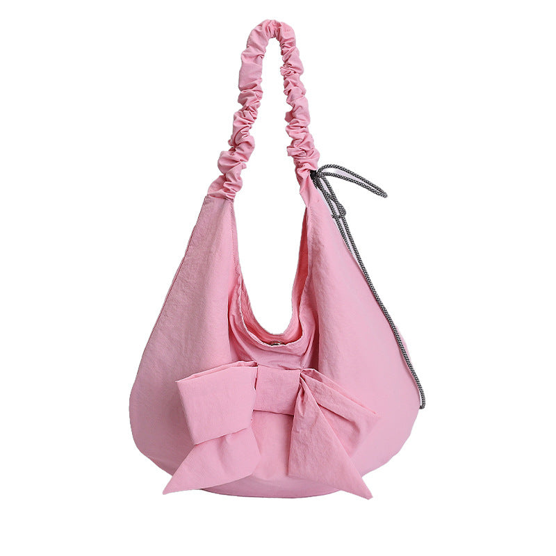 Bow-Embellished Hobo Bag