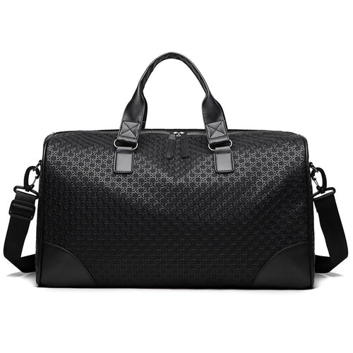 Luxury Woven Leather Weekend Duffle Bag Bowlift