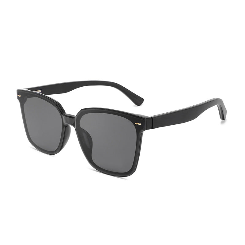 Rimless oversized cat eye polarized sunglasses with wood-effect temples Bowlift
