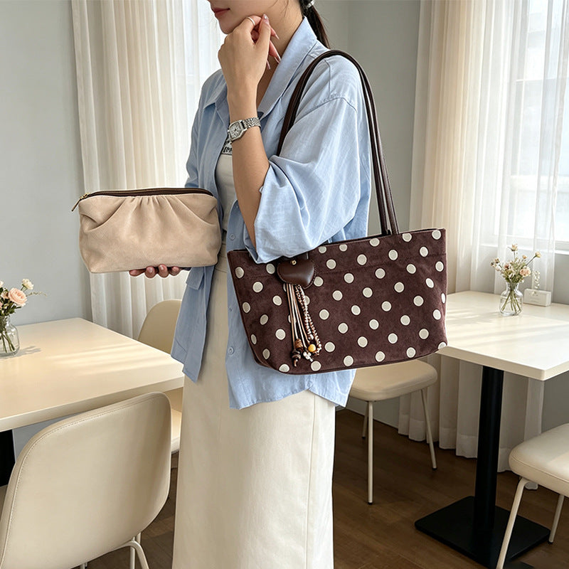 Suede Shoulder Tote Bag Bowlift