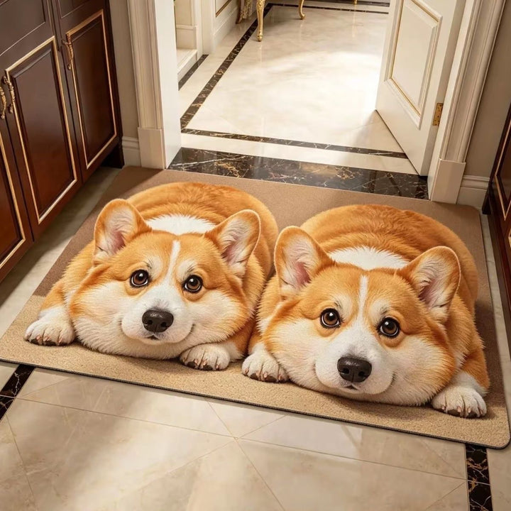 Corgi-Themed Plush Area Rug Bowlift