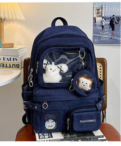 Casual Clear Panel School Backpack