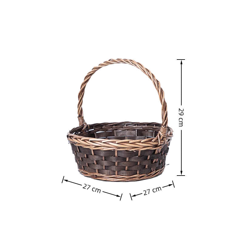 Handcrafted Woven Storage Basket with Carrying Handle Bowlift