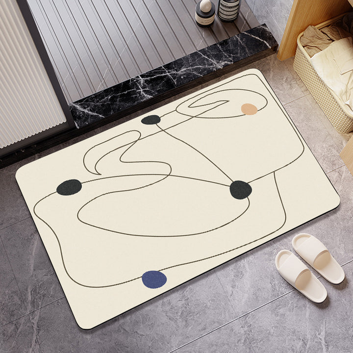 Textured Abstract Design Bath Mat Bowlift
