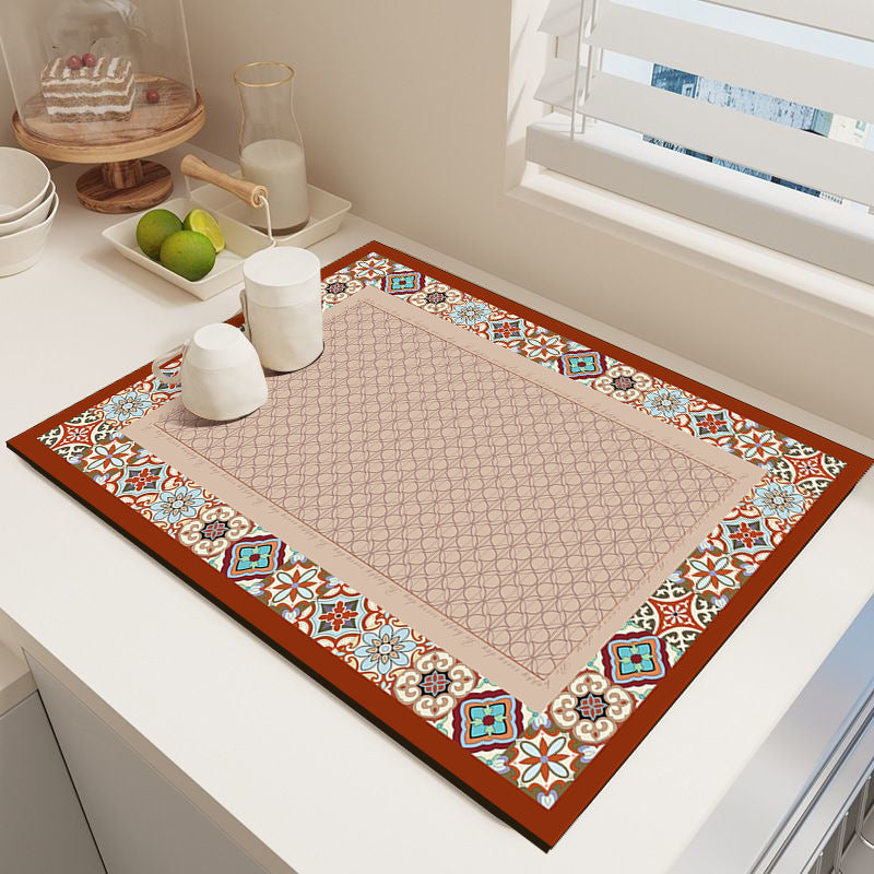 Elegant Mosaic Pattern Kitchen Mat Bowlift