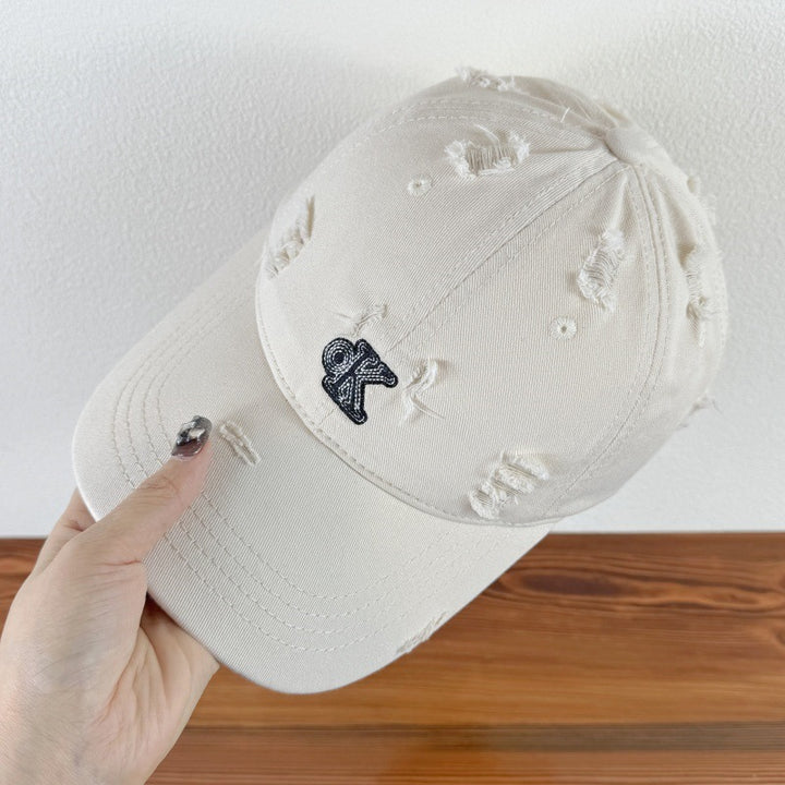 Men's Distressed Adjustable Baseball Cap Bowlift