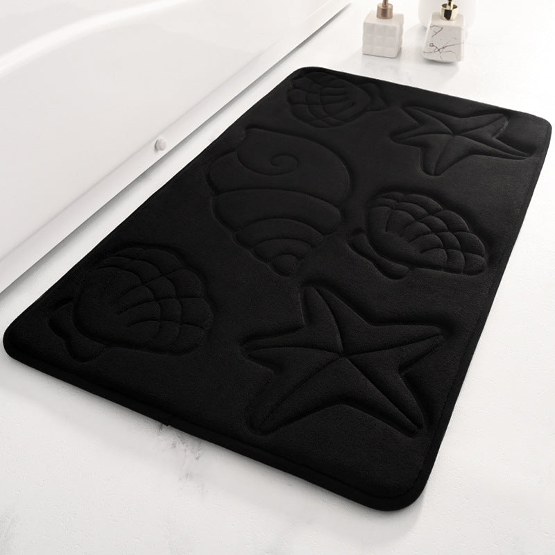 Coastal-Themed Shell Design Bath Rug Bowlift