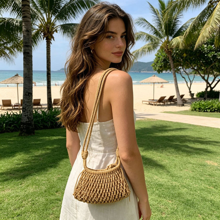 Hand-knotted tote bag with adjustable shoulder strap Bowlift