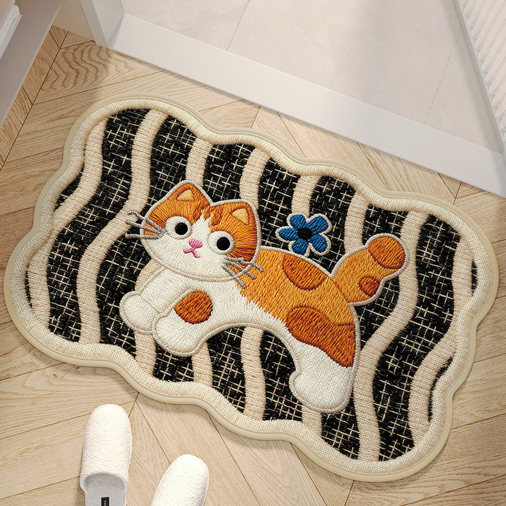 Cute Cat-Themed Decorative Bath Mat Bowlift