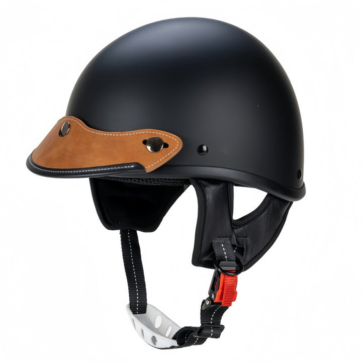Classic Leather Motorcycle Helmet Bowlift