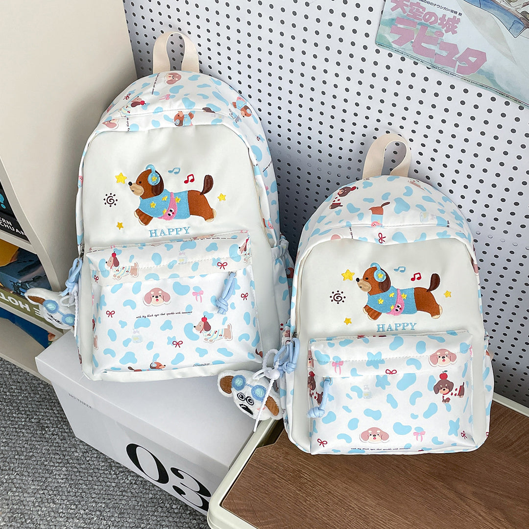 Backpack with Cheerful Dog Design and Multifunctional Compartment Layout Bowlift