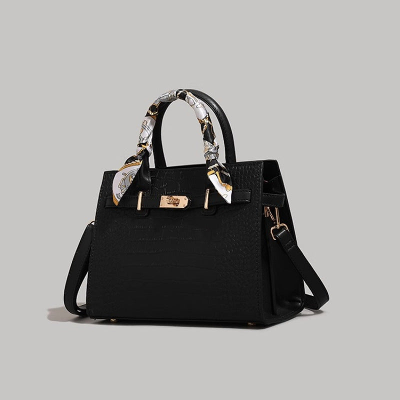 Chic Crocodile-Embossed Handbag Bowlift