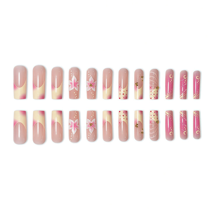 Floral Artisan Press-On Nail Set Bowlift