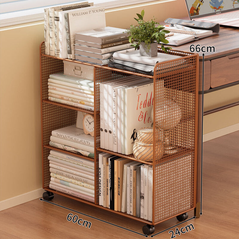 Modern Wire Mesh Bookshelf Organizer Bowlift