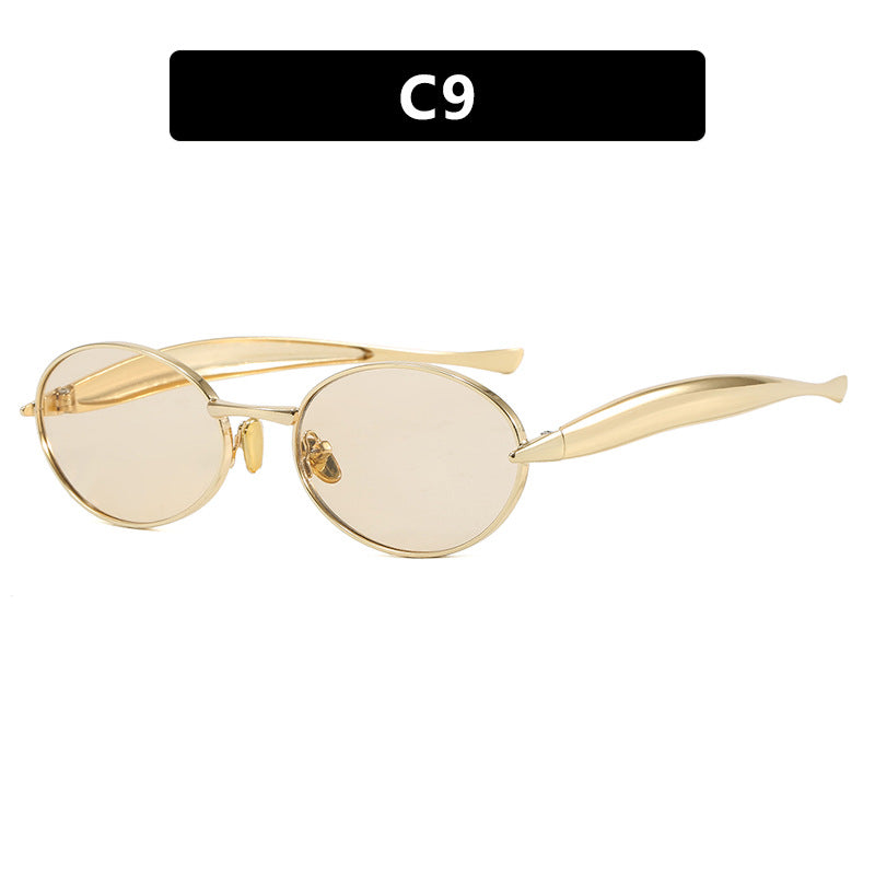 Women's fashionable sunglasses with oval frame and sparkling details Bowlift