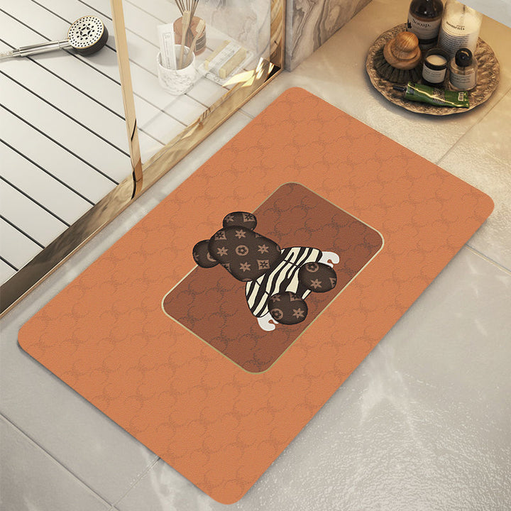 Playful Illustrated Bathroom Mat