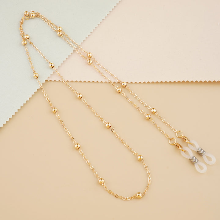 Silver Bead Decorative Eyewear Holder Chain Bowlift