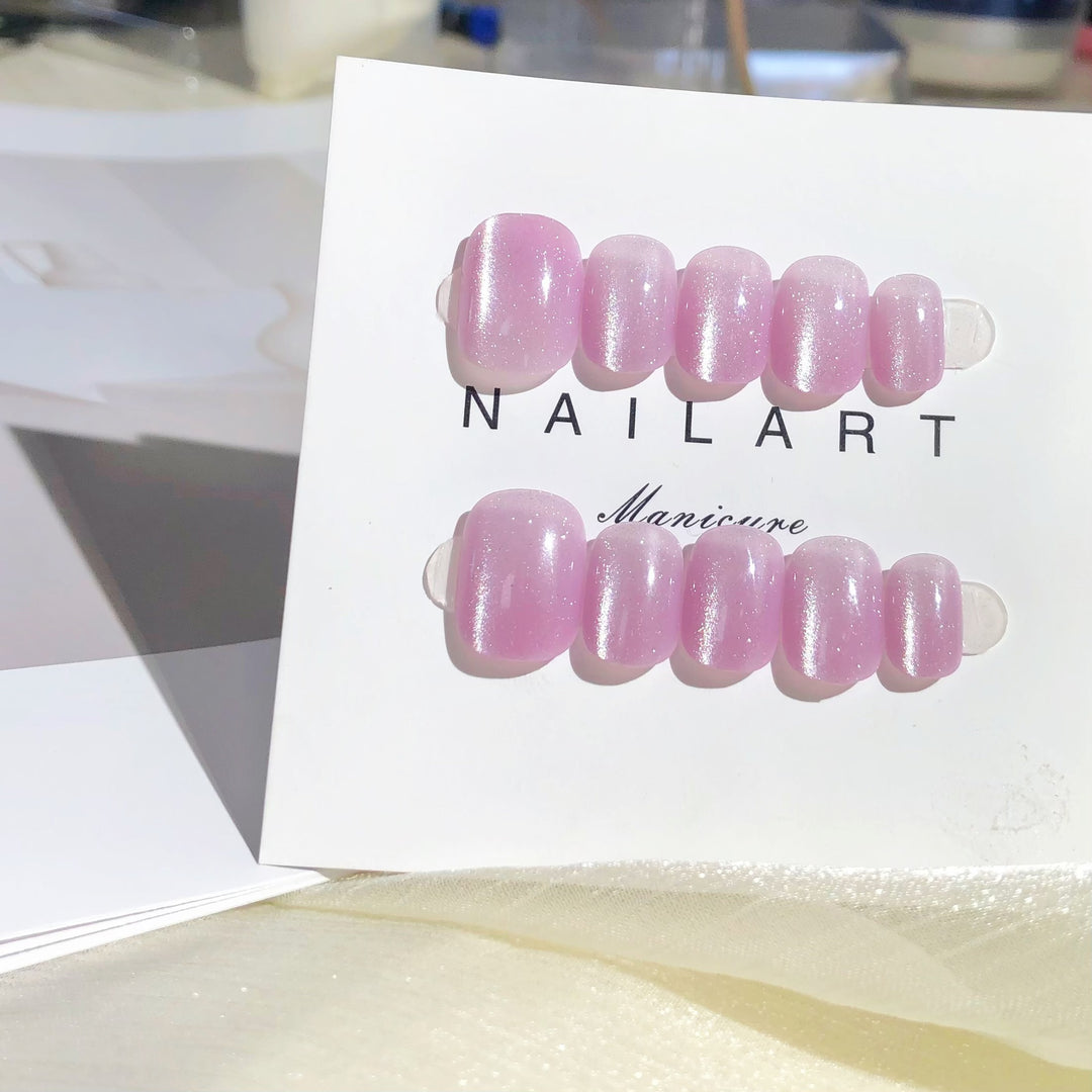 Glossy Short Almond Press-On Nail Set